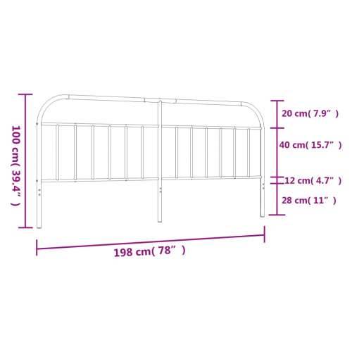 Metalno uzglavlje bijelo 193 cm - Bijela 193 cm 1 Cijena