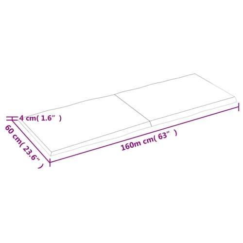 Stolna ploča 160x60x(2-4) cm od hrastovine sa živim rubom - Prirodna 160 x 60 x 4 cm 1 Cijena