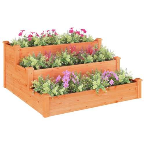 Povišena gredica - Vrtna gredica smeđa 120 x 120 x 56 cm masivna jelovina - Smeđa 1 Cijena