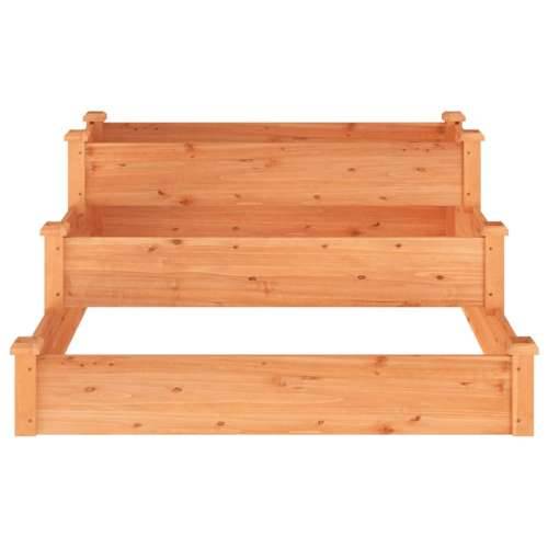 Povišena gredica - Vrtna gredica smeđa 120 x 120 x 56 cm masivna jelovina - Smeđa 1 Cijena
