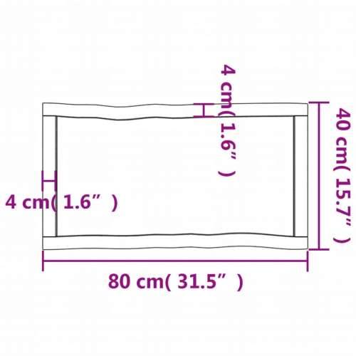 Stolna ploča tamnosmeđa 80x40x(2-4) cm obrađena hrastovina Cijena