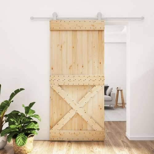 Klizna vrata s priborom za montažu 95 x 210 cm masivna borovina Cijena