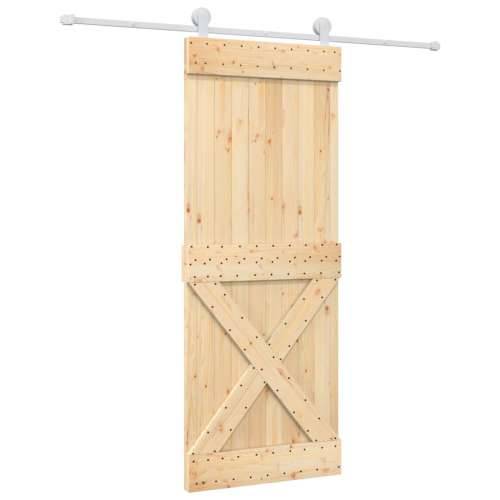 Klizna vrata s priborom za montažu 80 x 210 cm masivna borovina Cijena