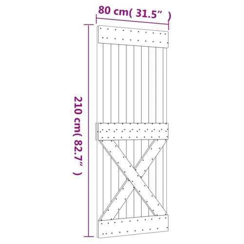 Klizna vrata s priborom za montažu 80 x 210 cm masivna borovina Cijena