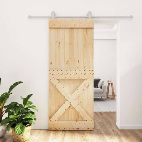 Klizna vrata s priborom za montažu 85 x 210 cm masivna borovina Cijena