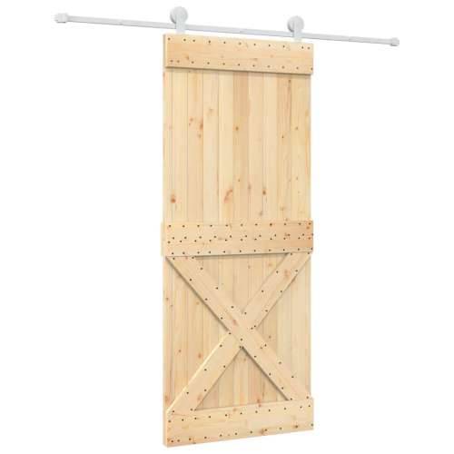 Klizna vrata s priborom za montažu 85 x 210 cm masivna borovina Cijena