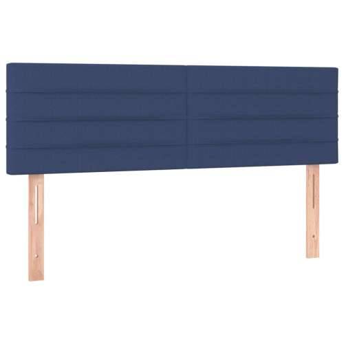 Krevet s oprugama i madracem plavi 140 x 190 cm od tkanine - Plava 140 x 190 cm vodoravne pruge Cijena
