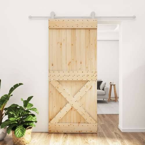 Klizna vrata s priborom za montažu 90 x 210 cm masivna borovina Cijena