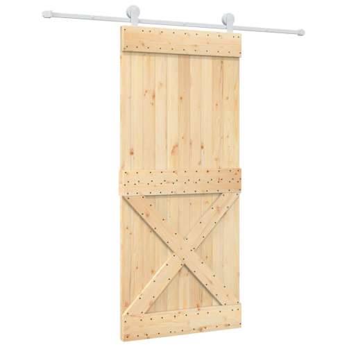 Klizna vrata s priborom za montažu 90 x 210 cm masivna borovina Cijena