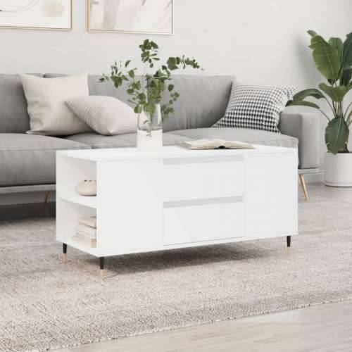 Stolić za kavu bijeli 102 x 44,5 x 50 cm od konstruiranog drva - Bijela 1 Cijena