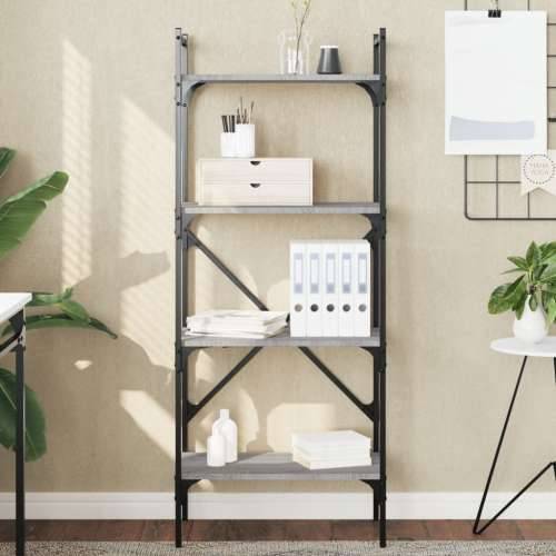 Regal za knjige 4 razine boja hrasta 56x31,5x138,5 cm drveni - Sivi hrast sonoma 1 138.5 cm Cijena