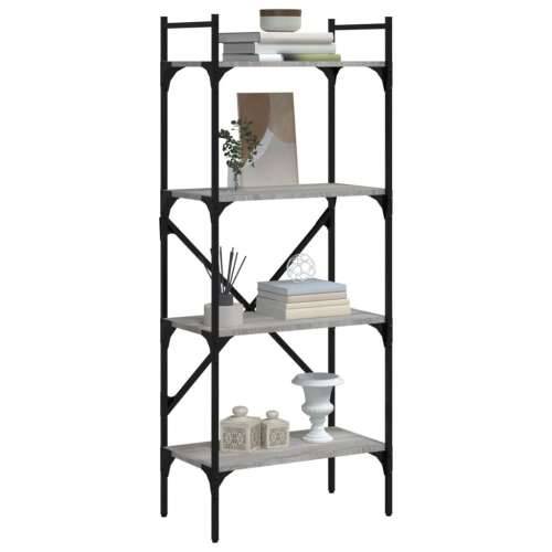 Regal za knjige 4 razine boja hrasta 56x31,5x138,5 cm drveni - Sivi hrast sonoma 1 138.5 cm Cijena