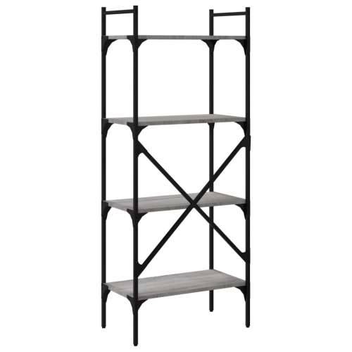 Regal za knjige 4 razine boja hrasta 56x31,5x138,5 cm drveni - Sivi hrast sonoma 1 138.5 cm Cijena