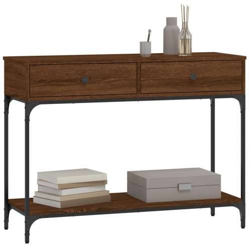 Konzolni stol boja hrasta 100 x 34,5 x 75 cm konstruirano drvo - Smeđi hrast 1 100 cm Cijena