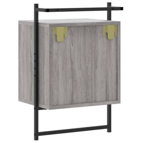 Noćni ormarić zidni boja hrasta 40x30x61 cm konstruirano drvo - Sivi hrast sonoma 1 Cijena