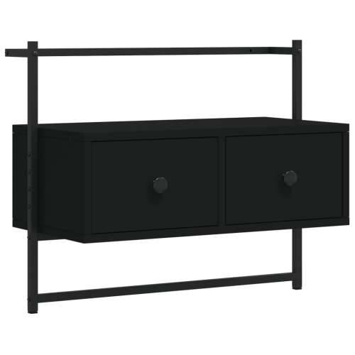 TV ormarić zidni crni 60,5 x 30 x 51 cm konstruirano drvo - Crna 1 60.5 cm Cijena