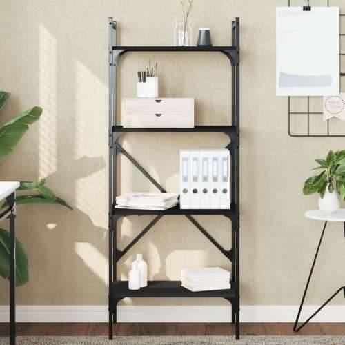 Regal za knjige 4 razine crni 56x31,5x138,5cm konstruirano drvo - Crna 1 138.5 cm Cijena