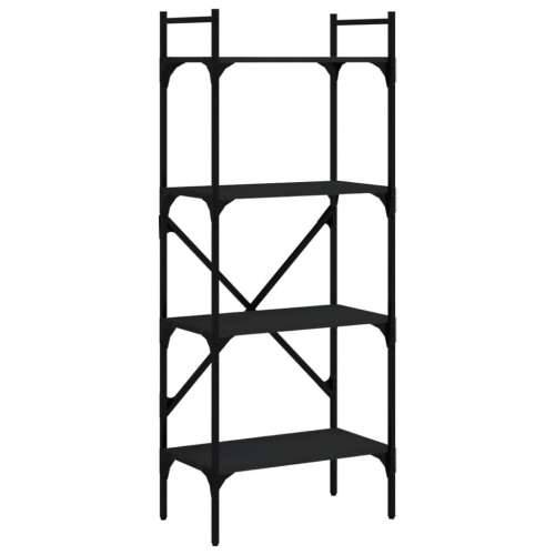 Regal za knjige 4 razine crni 56x31,5x138,5cm konstruirano drvo - Crna 1 138.5 cm Cijena