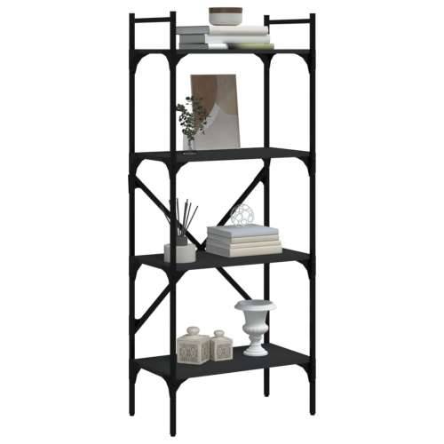Regal za knjige 4 razine crni 56x31,5x138,5cm konstruirano drvo - Crna 1 138.5 cm Cijena