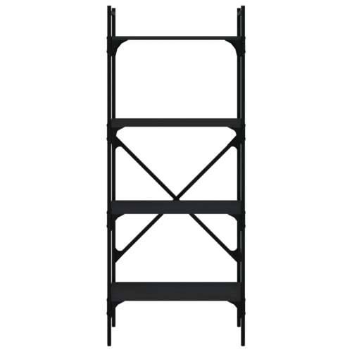 Regal za knjige 4 razine crni 56x31,5x138,5cm konstruirano drvo - Crna 1 138.5 cm Cijena