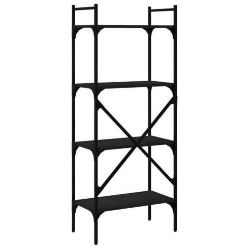 Regal za knjige 4 razine crni 56x31,5x138,5cm konstruirano drvo - Crna 1 138.5 cm Cijena