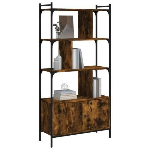 Regal za knjige s vratima boja hrasta 76,5x30x154,5 cm drveni - Dimljeni hrast 1 76.5 cm Cijena