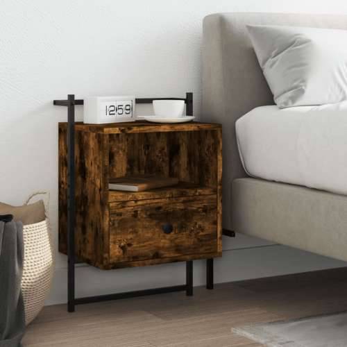 Noćni ormarić zidni boja hrasta 40x30x61 cm konstruirano drvo - Dimljeni hrast 1 Cijena
