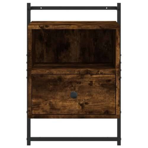 Noćni ormarić zidni boja hrasta 40x30x61 cm konstruirano drvo - Dimljeni hrast 1 Cijena