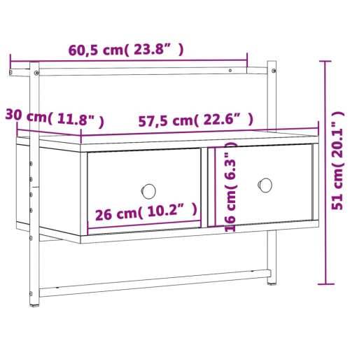 TV ormarić zidni boja hrasta 60,5x30x51 cm konstruirano drvo - sonoma hrast 1 60.5 cm Cijena