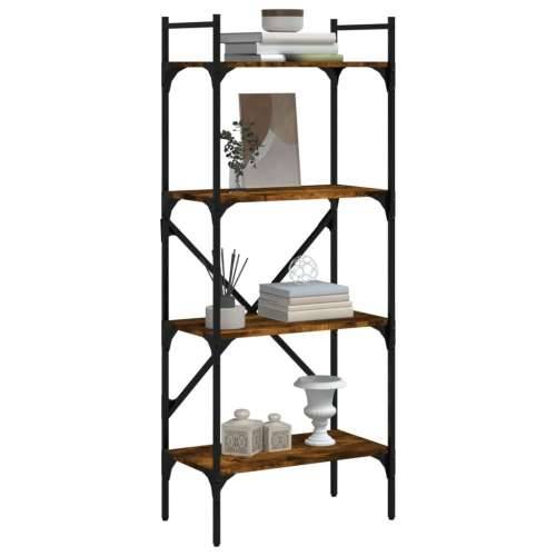 Regal za knjige 4 razine boja hrasta 56x31,5x138,5 cm drveni - Dimljeni hrast 1 138.5 cm Cijena