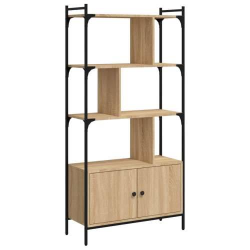 Regal za knjige s vratima boja hrasta 76,5x30x154,5 cm drveni - sonoma hrast 1 76.5 cm Cijena