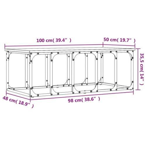 Stolić za kavu boja hrasta 100 x 50 x 35,5 cm konstruirano drvo - Dimljeni hrast 1 Cijena
