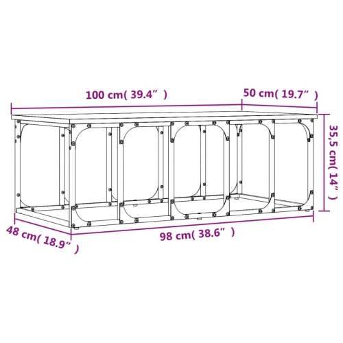 Stolić za kavu boja hrasta 100 x 50 x 35,5 cm konstruirano drvo - Smeđi hrast 1 Cijena