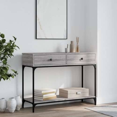 Konzolni stol siva boja hrasta 100x34,5x75 cm konstruirano drvo - Sivi hrast sonoma 1 100 cm Cijena