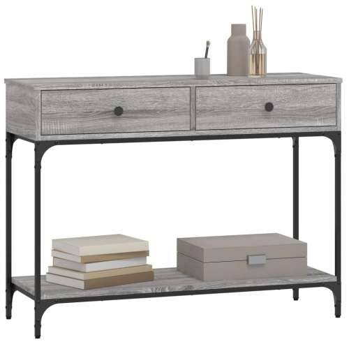 Konzolni stol siva boja hrasta 100x34,5x75 cm konstruirano drvo - Sivi hrast sonoma 1 100 cm Cijena