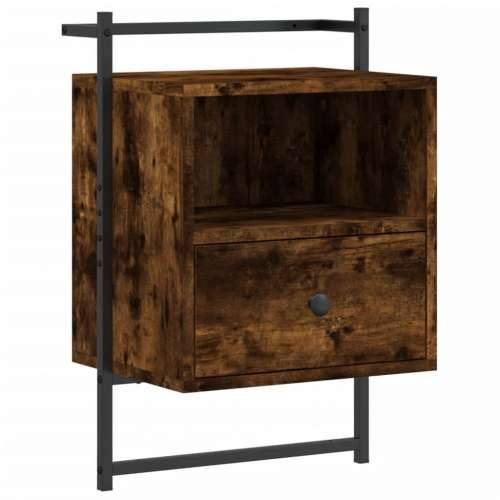 Noćni ormarići zidni 2 kom boja hrasta 40 x 30 x 61 cm drveni - Dimljeni hrast 2 Cijena