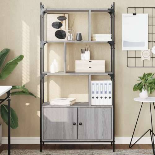 Regal za knjige s vratima boja hrasta 76,5x30x154,5 cm drveni - Sivi hrast sonoma 1 76.5 cm Cijena