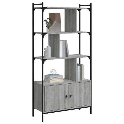 Regal za knjige s vratima boja hrasta 76,5x30x154,5 cm drveni - Sivi hrast sonoma 1 76.5 cm Cijena