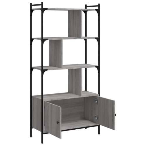 Regal za knjige s vratima boja hrasta 76,5x30x154,5 cm drveni - Sivi hrast sonoma 1 76.5 cm Cijena