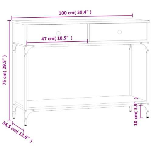 Konzolni stol crni 100 x 34,5 x 75 cm od konstruiranog drva - Crna 1 100 cm Cijena