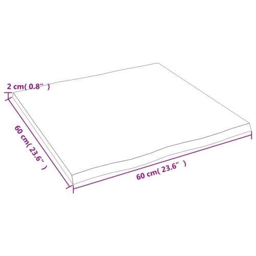 Stolna ploča svjetlosmeđa 60 x 60 x 2 cm od obrađene hrastovine Cijena