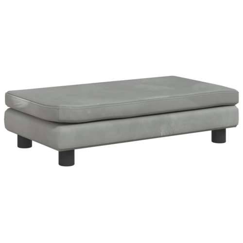 Dječja fotelja s tabureom svjetlosiva 100x50x30 cm baršunasta - Svjetlosiva Cijena
