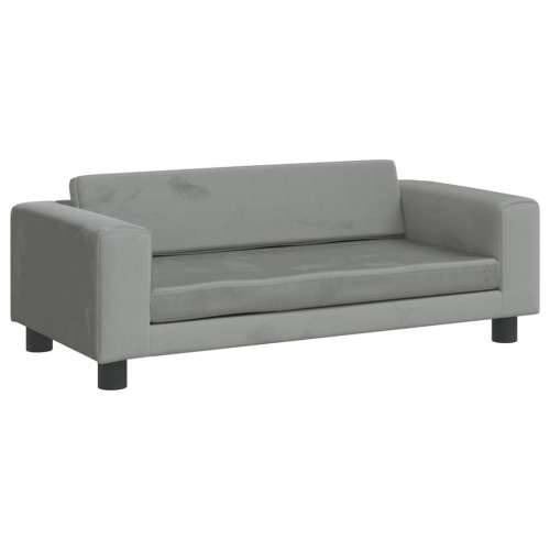 Dječja fotelja s tabureom svjetlosiva 100x50x30 cm baršunasta - Svjetlosiva Cijena