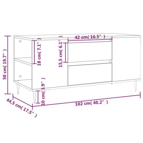 Stolić za kavu boja hrasta 102x44,5x50 cm od konstruiranog drva - Smeđi hrast 1 Cijena