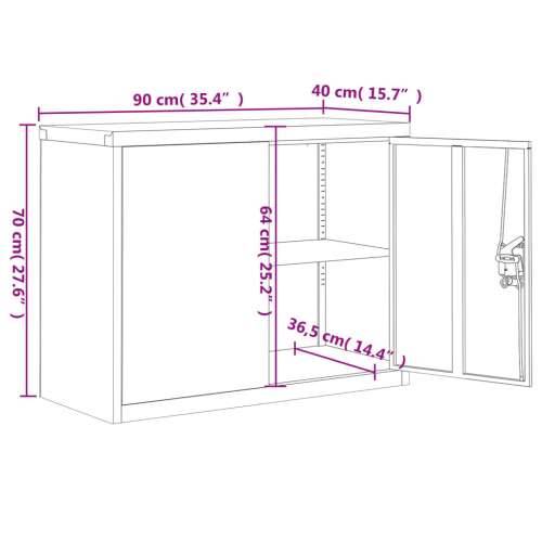 Ormarić za spise svjetlosivi i plavi 90 x 40 x 70 cm čelični - Svjetlosiva i plava 90 x 40 x 70 cm 1 Cijena