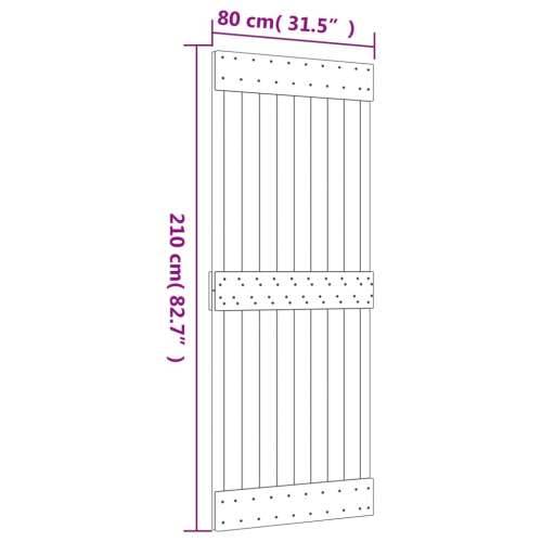 Klizna vrata s priborom za montažu 80 x 210 cm masivna borovina Cijena