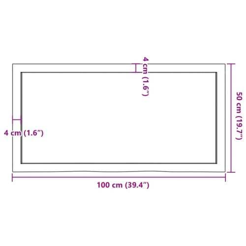 Kupaonska radna ploča tamnosmeđa 100x50x(2-4) cm tretirano drvo - Tamno smeđa 100 x 50 x 4 cm Cijena