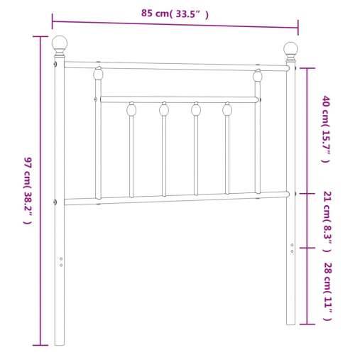 Metalno uzglavlje bijelo 80 cm Bijela 80 cm 1 Cijena