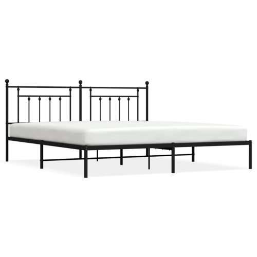 Metalni okvir za krevet s uzglavljem crni 193x203 cm - Crna 193 x 203 cm s uzglavljem Cijena