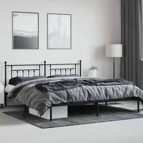 Metalni okvir za krevet s uzglavljem crni 193x203 cm - Crna 193 x 203 cm s uzglavljem Cijena
